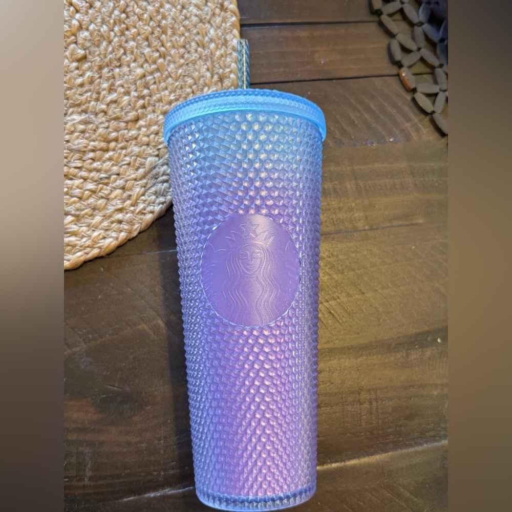 Starbucks Iridescent Purple Studded Tumbler with Light Blue Lid
